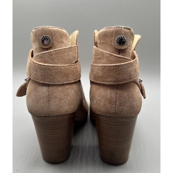 Rag & Bone Harrow Dusty Pink Suede Block Heel Ankle Booties Womens 38 US 8 - Picture 4 of 13
